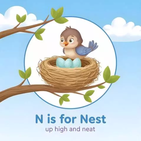 AI Video from prompt: A precious baby bird with wide, innocent eyes si