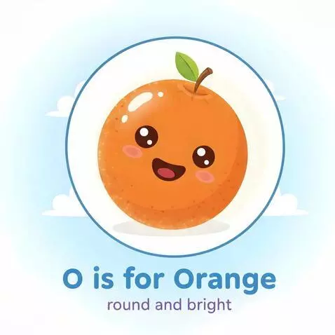 AI Video from prompt: A perfectly round, glowing orange with a friendl