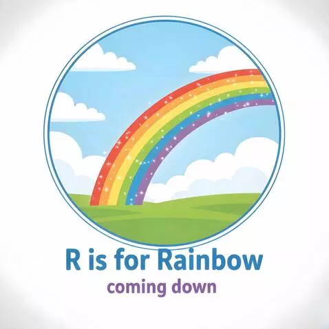 AI Video from prompt: A magnificent, arching rainbow of brilliant colo