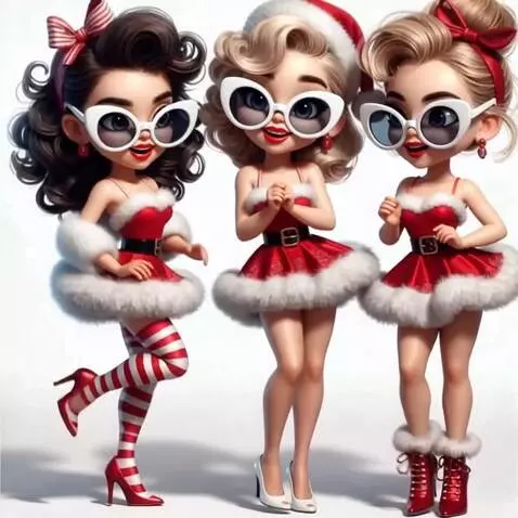 AI Video from prompt: Snow Maidens smile and dance the cancan