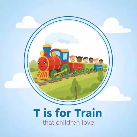 AI Video from prompt: A vibrant, cheerful train with a smiling face ch