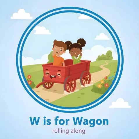 AI Video from prompt: cheerful red wagon with a happy, friendly face o