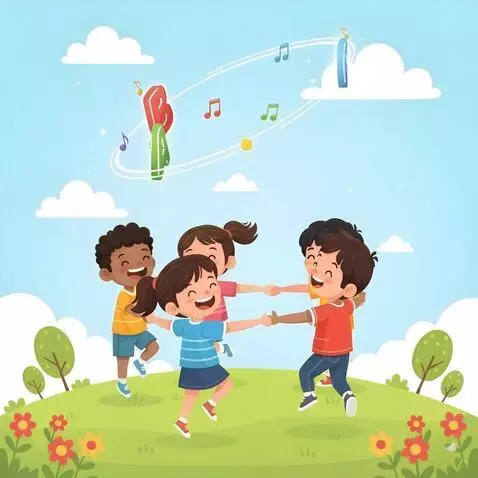 AI Video from prompt: A vibrant group of five joyful, diverse children
