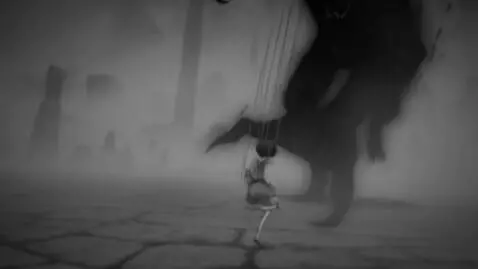 AI Video from prompt: The art is black and white, dark, anime-style. A