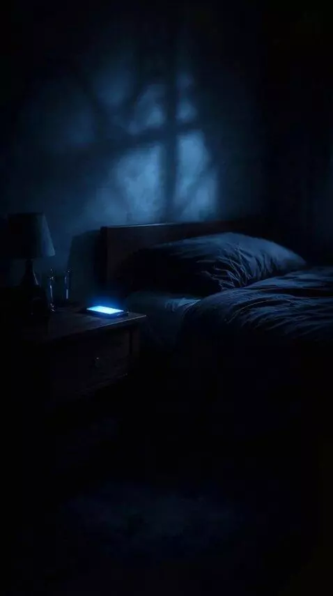 AI Video from prompt: Slow zoom toward glowing phone, subtle flickerin