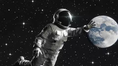 AI Video from prompt: 1other, solo, outdoors, sky, arm up, night, eart