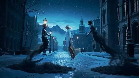 AI Video from prompt: Shadows come to life... and the world freezes...