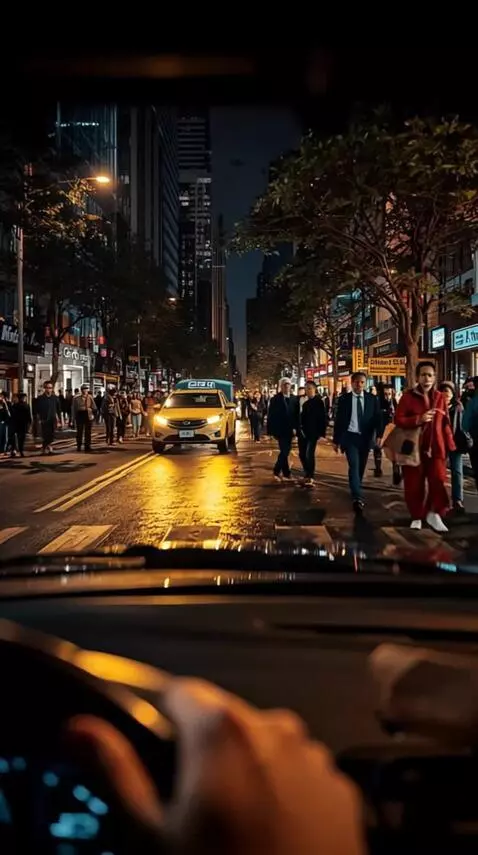 AI Video from prompt: The driver of the car holds the steering wheel a