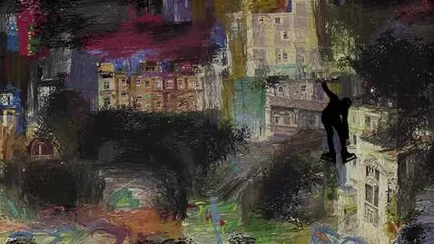 AI Video from prompt: 😶‍🌫️🛼🌚Escaping the mind of madness, creative, im