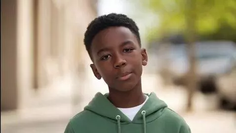 AI Video from prompt: Make the black boy say, "I'm Ahmad Karam Kubat, 