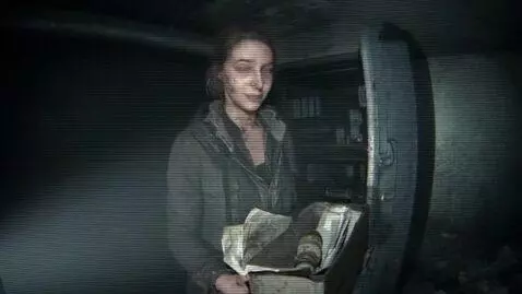 AI Video from prompt: Documental style.- Katya is filming an Old VHS c