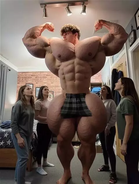 AI Video from prompt: flexing his muscles