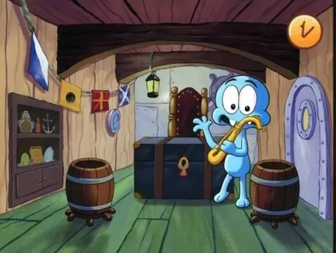 AI Video from prompt: "The Battle of Crabs and Squidward" (dialogue-sp