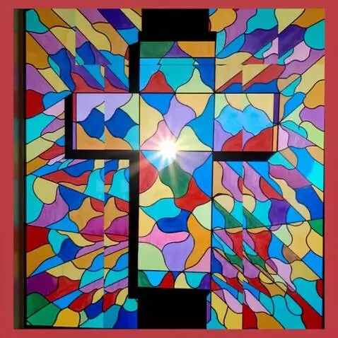 AI Video from prompt: make sun light shine thru the cross really brigh