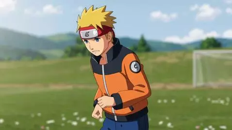 AI Video from prompt: playing futball naruto