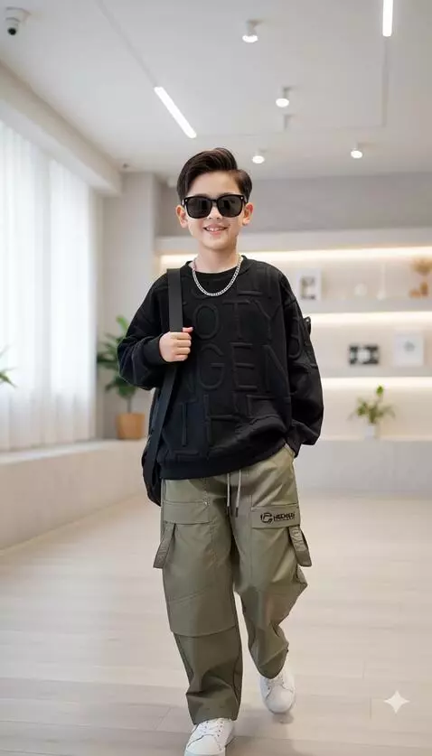 AI Video from prompt: “With a sweet smile, the boy walks forward as th