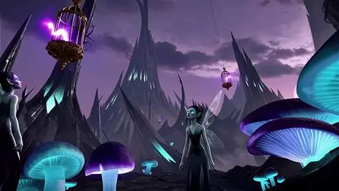 AI Video from prompt: A hauntingly beautiful kingdom emerges from the 