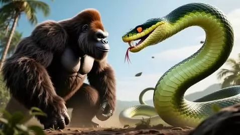 AI Video from prompt: Kong vs. Giant Snake