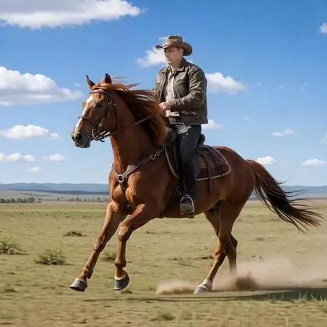 AI Video from prompt: a guy is riding a horse