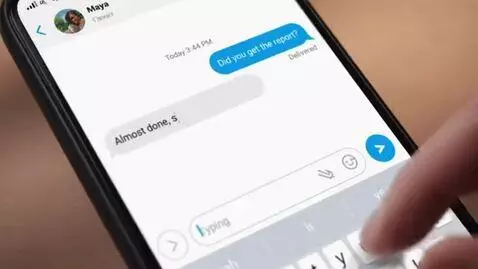 AI Video from prompt: make video of text being typed in messenger