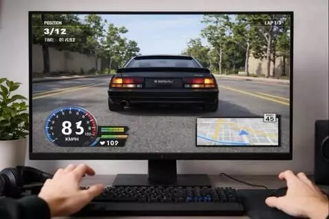 AI Video from prompt: the man is plaing  the game bmgdrive an ibishu 1