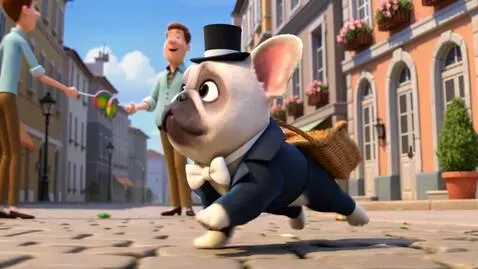 AI Video from prompt: Adorable French Bulldog in a dandy outfit — velv