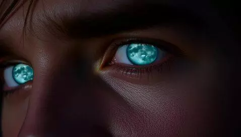 AI Video from prompt: Close-up of the eyes, with the reflection of the