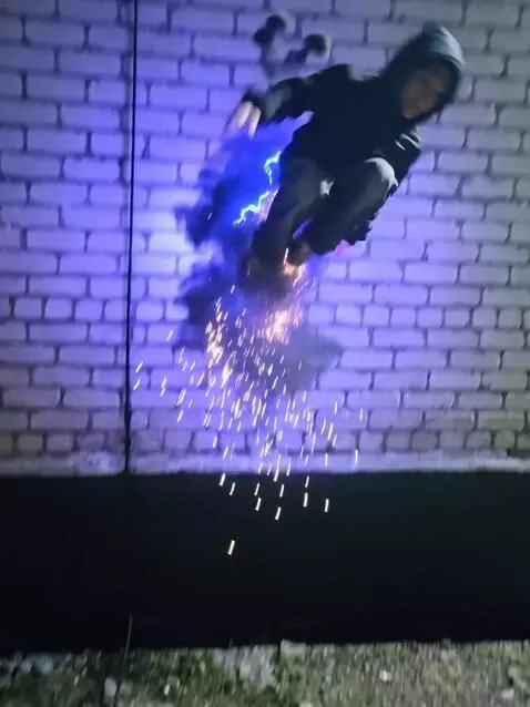 AI Video from prompt: The scene begins with a figure in Figure 1 jumpi