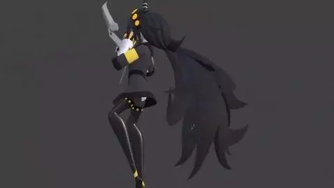 AI Video from prompt: A girl with long dark hair is doing the cool dan