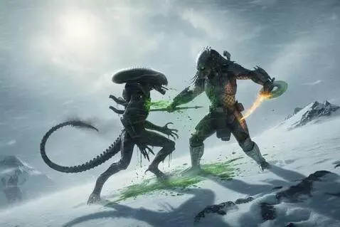 AI Video from prompt: An epic battle between the classic Xenomorph fro