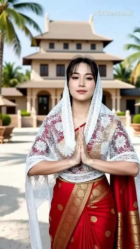 AI Video from prompt: Standing at full height, we convey greetings and