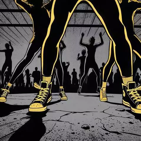 AI Video from prompt: pulsating Underground warehouse, urban DJ party 