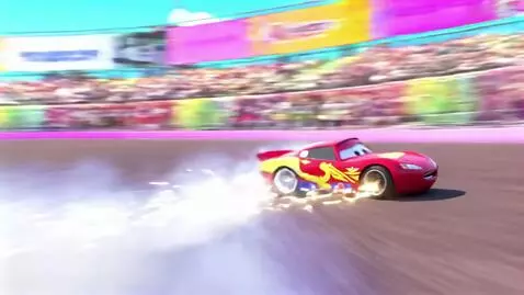 AI Video from prompt: Lightning McQueen performing his famous high-spe