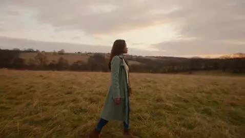 AI Video from prompt: A girl walks across a field