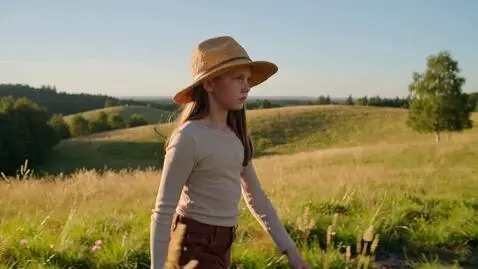 AI Video from prompt: A girl walks across a field