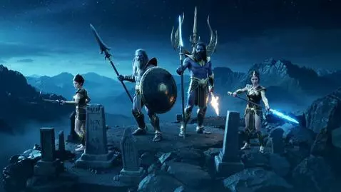 AI Video from prompt: A one minute long mount Olympus with monuments a