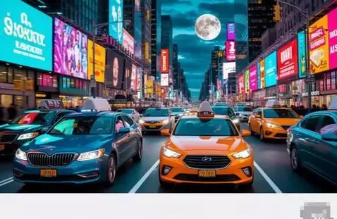 AI Video from prompt: Cars are driving, rushing fast forward with flas