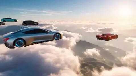 AI Video from prompt: cars flying in the sky