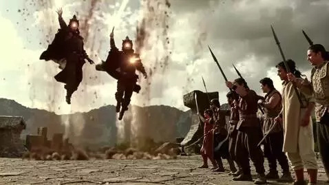 AI Video from prompt: Battle gods vs people