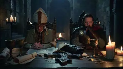 AI Video from prompt: Cinematic shot, interior of an old stone castle,