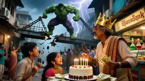 AI Video from prompt: A cinematic emotional story of a poor Indian fat