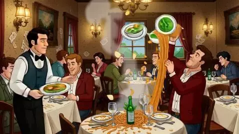 AI Video from prompt: A hilarious food fight erupts in the middle of a