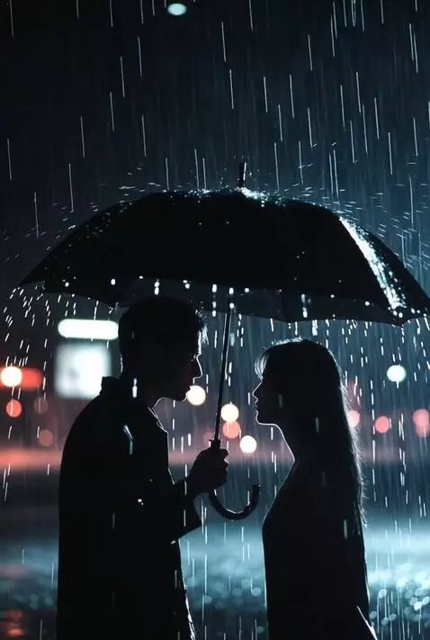 AI Video from prompt: The rain hammers down torrentially! The woman on