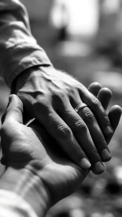 AI Video from prompt: Hands lovingly embracing and touching each other