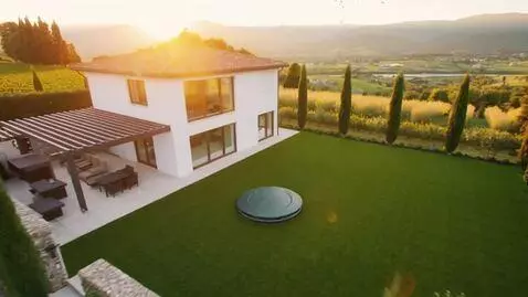 AI Video from prompt: Cinematic 8K, 60 fps video: A modern countryside