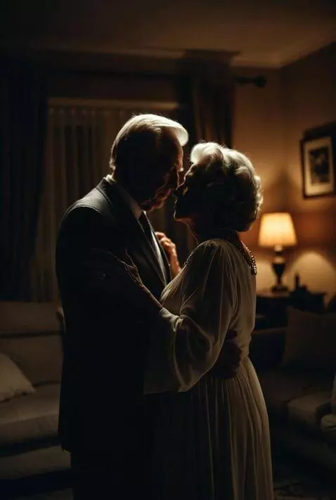 AI Video from prompt: An elderly couples faces remain in the shadows a