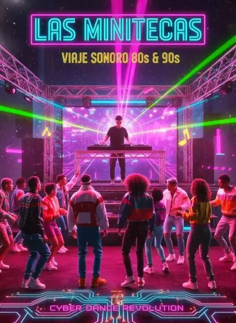 AI Video from prompt: People dance to the rhythm of 80s dance music an