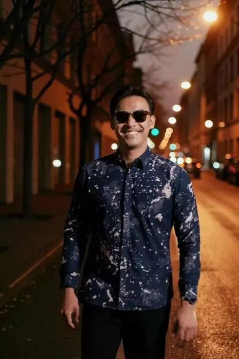 AI Video from prompt: He smile and walk