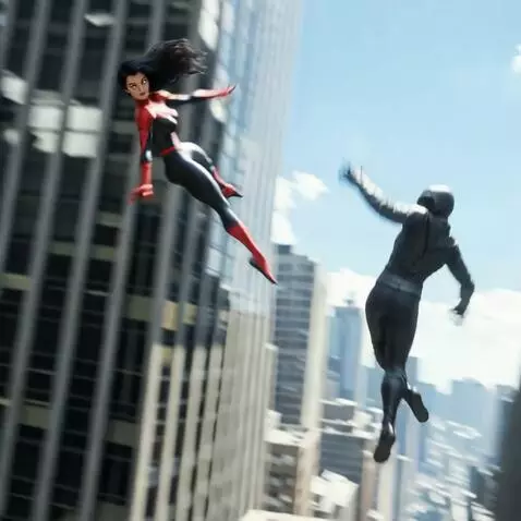 AI Video from prompt: She overcomes the ninja in a spectacular showdow