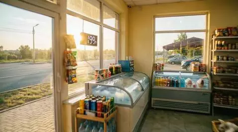 AI Video from prompt: I'm running out of this store through the door i